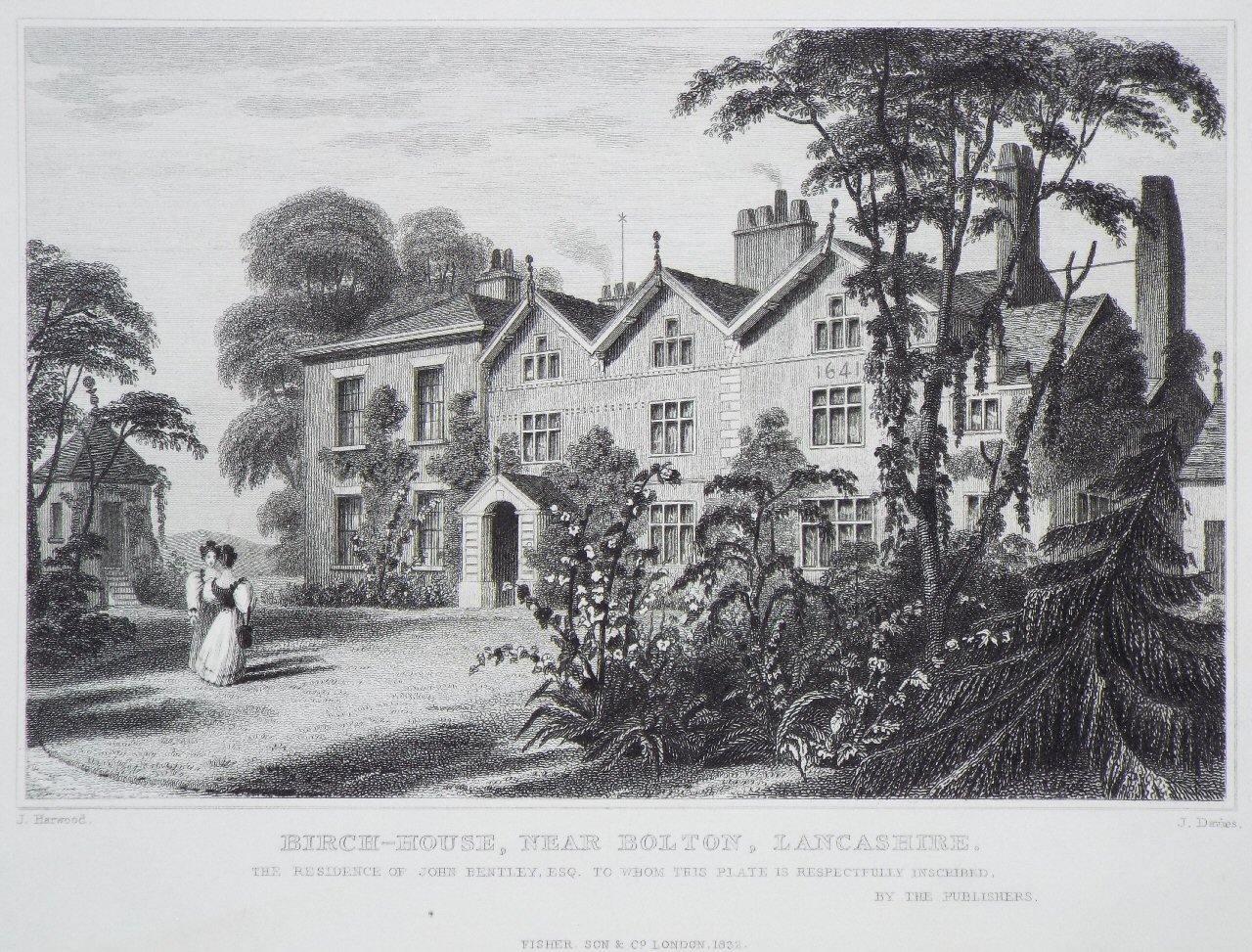 Print - Birch House, near Bolton, Lancashire. The Residence of John Bentley Esqr. - Davies